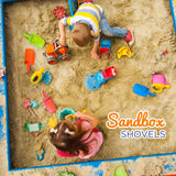 4E’s Novelty 8’’ Plastic Shovels for Kids – 4 Pack Beach & Garden Fun