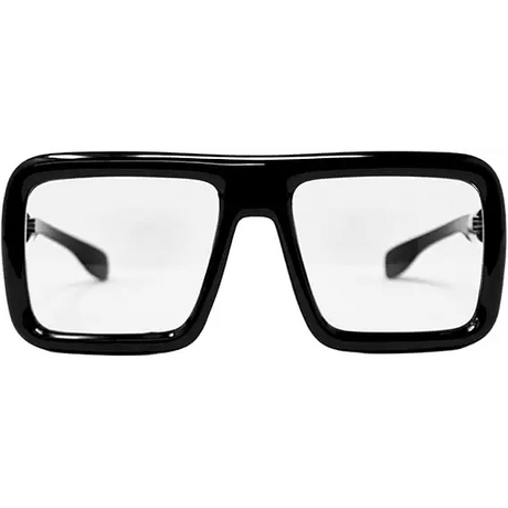 4E’s Novelty Black Oversized Glasses - Clear Lens Non-Prescription Fashion Eyewear for Adults & Kids