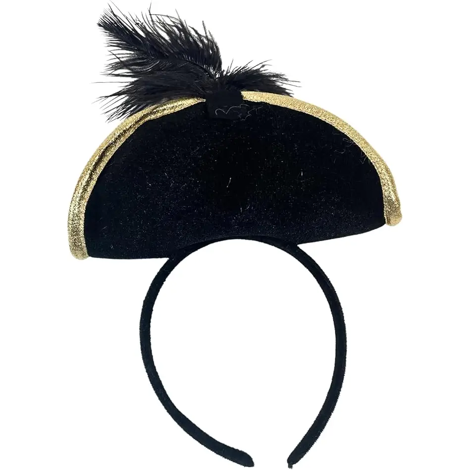 4E’s Novelty Black Pirate Headband for Women & Girls - Pirate Headband with Skull & Feather Pirate Hat Perfect Pirate