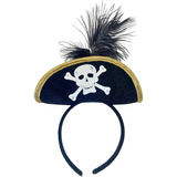 4E’s Novelty Black Pirate Headband for Women & Girls - Pirate Headband with Skull & Feather Pirate Hat Perfect Pirate