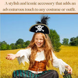 4E’s Novelty Black Pirate Headband for Women & Girls - Pirate Headband with Skull & Feather Pirate Hat Perfect Pirate