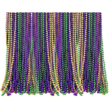 4E’s Novelty Bulk 72 Mardi Gras Bead Necklaces – 33’’ Long 7mm Thick Party Favors