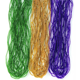 4E’s Novelty Bulk 72 Mardi Gras Bead Necklaces – 33’’ Long 7mm Thick Party Favors