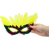 4E’s Novelty Bulk Mardi Gras Feather Masks – 12 Pack Masquerade Party Accessories for Adults