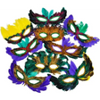 4E’s Novelty Bulk Mardi Gras Feather Masks – 12 Pack Masquerade Party Accessories for Adults