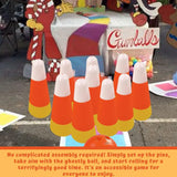 4E’s Novelty Candy Corn Bowling Set for Kids & Adults - Halloween Bowling Game Bowling Ball & 10 Plastic Bowling Pins
