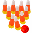 4E’s Novelty Candy Corn Bowling Set for Kids & Adults - Halloween Bowling Game Bowling Ball & 10 Plastic Bowling Pins