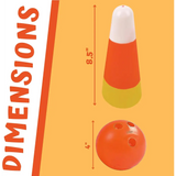 4E’s Novelty Candy Corn Bowling Set for Kids & Adults - Halloween Bowling Game Bowling Ball & 10 Plastic Bowling Pins