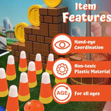 4E’s Novelty Candy Corn Bowling Set for Kids & Adults - Halloween Bowling Game Bowling Ball & 10 Plastic Bowling Pins