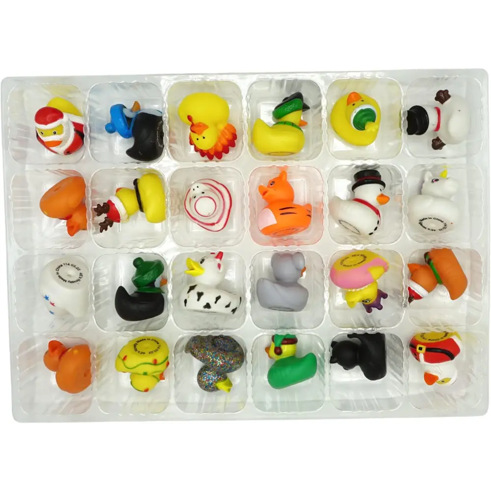 4E’s Novelty Christmas Advent Calendar 2024 – 24 Christmas Rubber Ducks for a Fun Countdown!