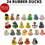 4E’s Novelty Christmas Advent Calendar 2024 – 24 Christmas Rubber Ducks for a Fun Countdown!