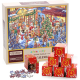 4E’s Novelty Christmas Advent Calendar Jigsaw Puzzle – 1008 Pcs 24-Day Countdown Gift for Kids & Adults