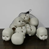 4E’s Novelty Doll Heads Halloween Decorations 12 Pcs Baby Doll Heads in Mesh Bag 3.5’’ Baby Doll Heads for Halloween