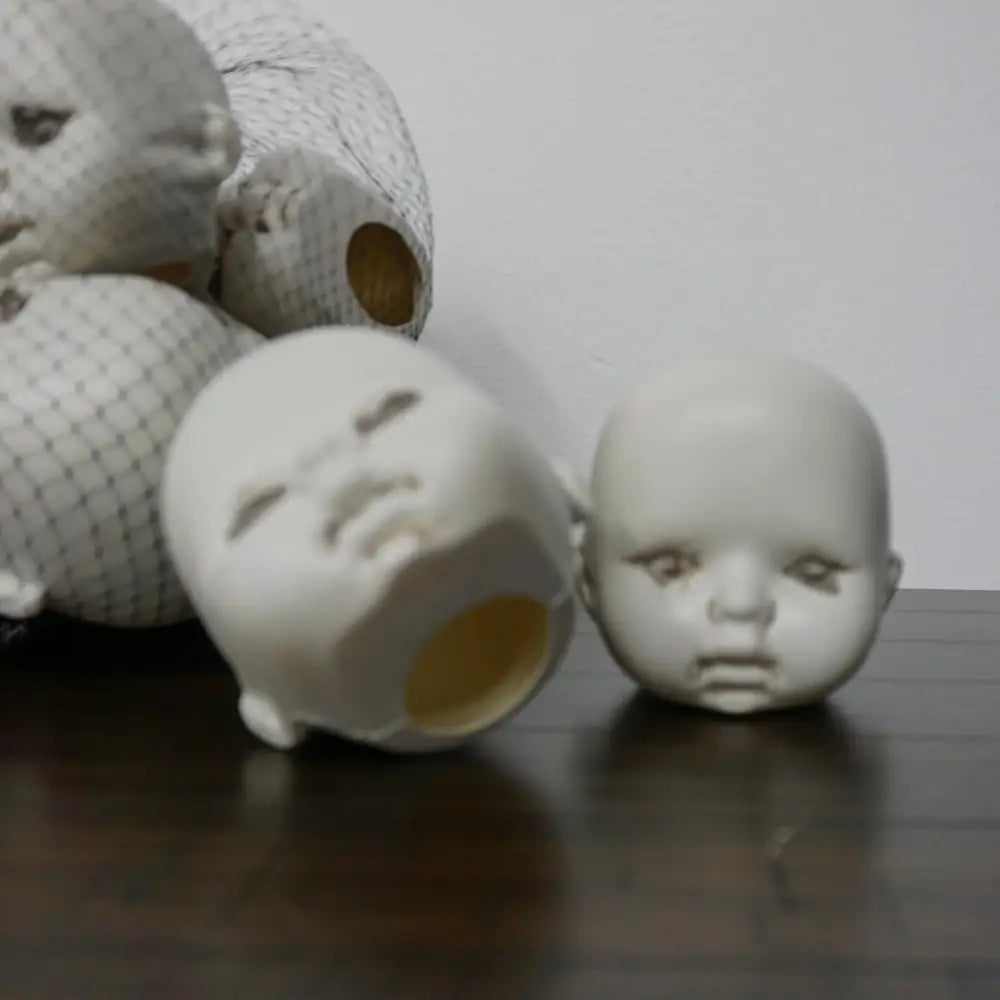 4E’s Novelty Doll Heads Halloween Decorations 12 Pcs Baby Doll Heads in Mesh Bag 3.5’’ Baby Doll Heads for Halloween