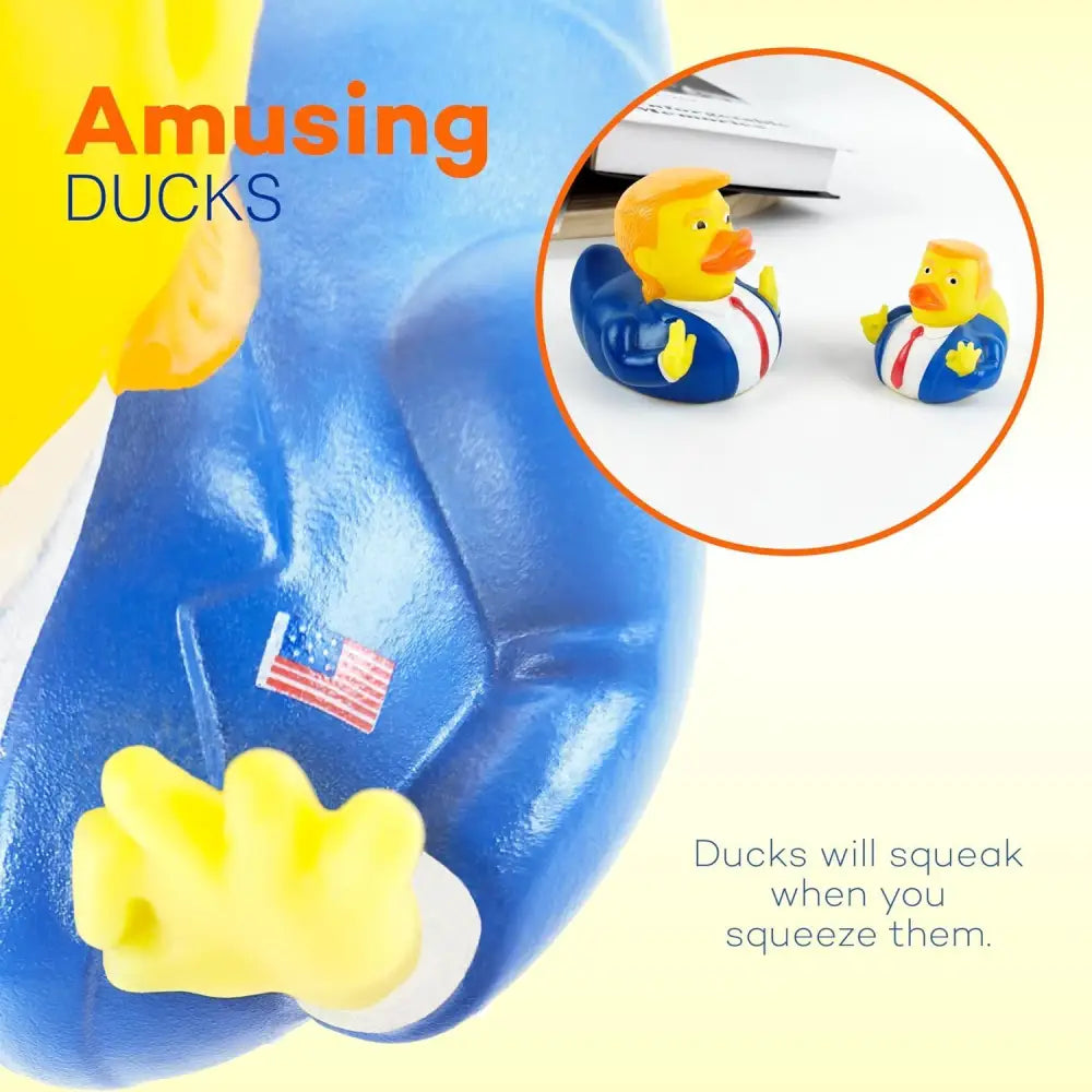 4E’s Novelty Donald Trump Rubber Duck – 3.15’’ Political Humor Gift for Jeep Bath Office