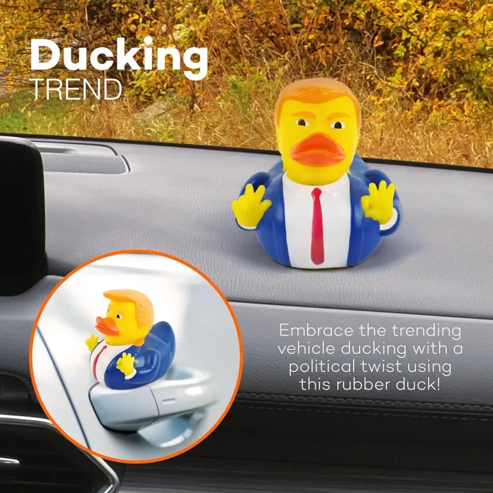 4E’s Novelty Donald Trump Rubber Duck – 3.15’’ Political Humor Gift for Jeep Bath Office