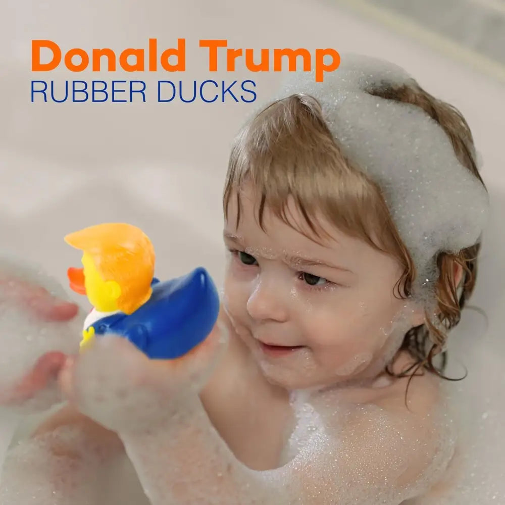 4E’s Novelty Donald Trump Rubber Duck – 3.15’’ Political Humor Gift for Jeep Bath Office