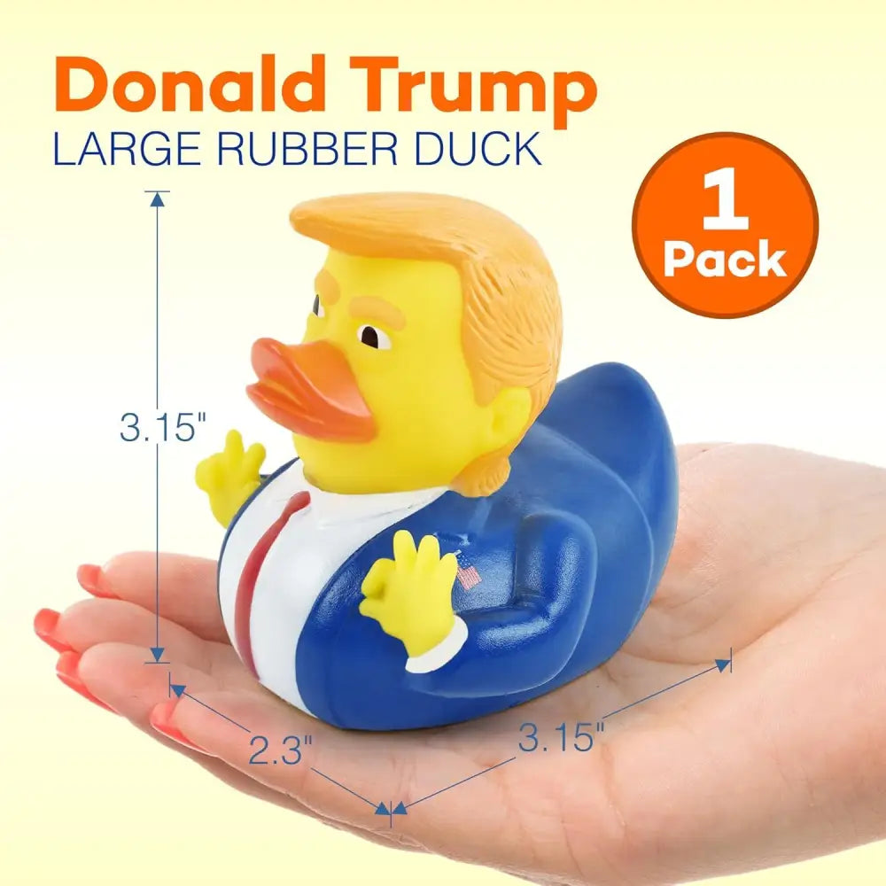 4E’s Novelty Donald Trump Rubber Duck – 3.15’’ Political Humor Gift for Jeep Bath Office