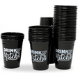 4E’s Novelty Drink Up Witches Halloween Disposable Cups 50 Pack 16 oz – Black Plastic Cups Plastic Cups for Party
