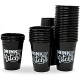 4E’s Novelty Drink Up Witches Halloween Disposable Cups 50 Pack 16 oz – Black Plastic Cups Plastic Cups for Party