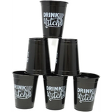 4E’s Novelty Drink Up Witches Halloween Disposable Cups 50 Pack 16 oz – Black Plastic Cups Plastic Cups for Party