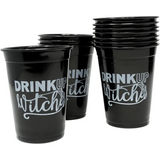 4E’s Novelty Drink Up Witches Halloween Disposable Cups 50 Pack 16 oz – Black Plastic Cups Plastic Cups for Party