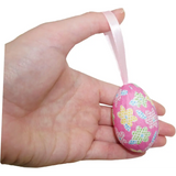 4E’s Novelty Easter Tree Ornaments - 2.25’’ Paper Mache Easter Egg Decorations Set of 12