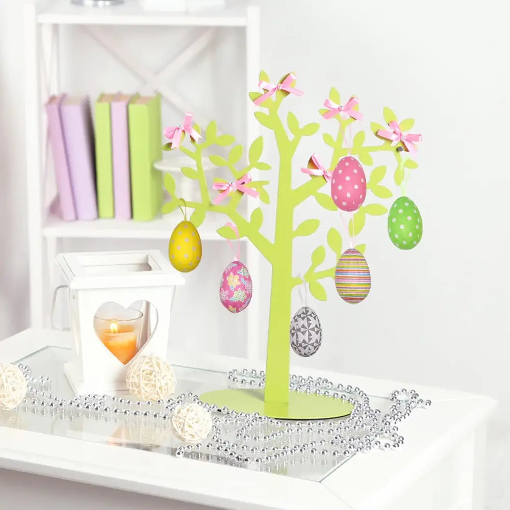 4E’s Novelty Easter Tree Ornaments - 2.25’’ Paper Mache Easter Egg Decorations Set of 12