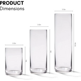 4E’s Novelty Elegant Glass Cylinder Vases Set – Perfect for Home Decor Events & Weddings
