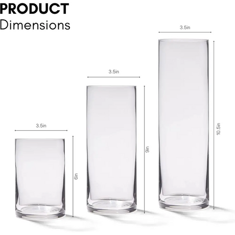 4E’s Novelty Elegant Glass Cylinder Vases Set – Perfect for Home Decor Events & Weddings