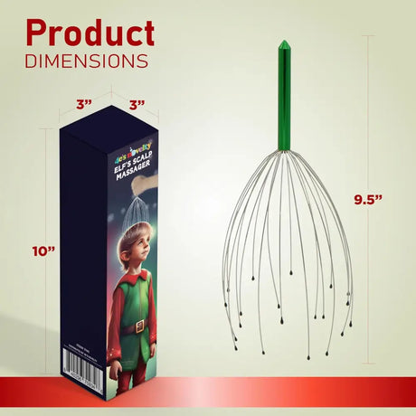 4E’s Novelty Elf’s Scalp Massager – Christmas Gift for Relaxation Stress Relief and Hair Growth – Fun Head Scratch Tool