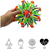 4E’s Novelty Expandable Ball Toy Sphere – Stress Relief Ball for Kids & Adults Breathing Aid Hoberman Sphere – 1 Pack