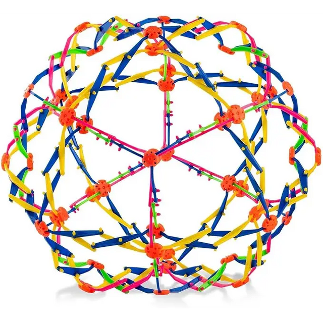 4E’s Novelty Expandable Ball Toy Sphere – Stress Relief Ball for Kids & Adults Breathing Aid Hoberman Sphere – 1 Pack