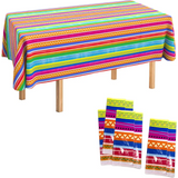 4E’s Novelty Fiesta Plastic Tablecloths – 4 Pack 54x108 | Cinco de Mayo & Taco Party Decor