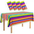 4E’s Novelty Fiesta Plastic Tablecloths – 4 Pack 54x108 | Cinco de Mayo & Taco Party Decor