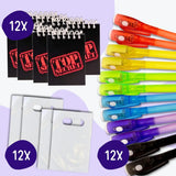 4E’s Novelty Fun Pens for Kids – 12 Magic UV Light Pens Notebooks & Goodie Bags for Spy Adventures - Party Favors