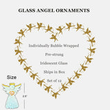 4E’s Novelty Glass Angel Ornaments for Christmas Tree (Set of 24) - 2.5’’ Mini Angels Decor Clear Spun Glass Angel