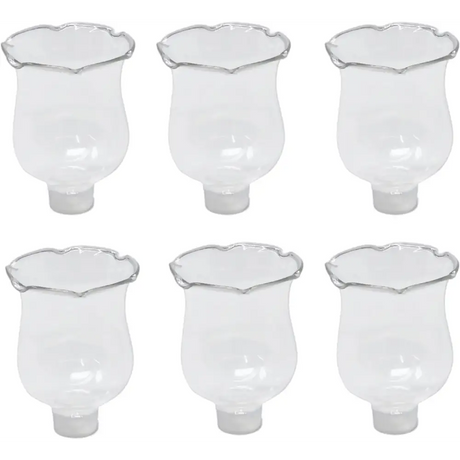 4E’s Novelty Glass Candle Holder 6-Pack – Elegant Tulip Peg Votive Holders for Candelabras & Home Decor
