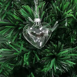4E’s Novelty Glass Heart Christmas Ornament 60mm/2.36’’ Clear Fillable Ornaments (12 Pack) – Shatterproof Clear