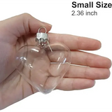 4E’s Novelty Glass Heart Christmas Ornament 60mm/2.36’’ Clear Fillable Ornaments (12 Pack) – Shatterproof Clear