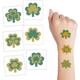 4E’s Novelty Glitter Shamrock Tattoos – 24 Pack St. Patrick’s Day Party Accessories for Kids & Adults