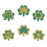 4E’s Novelty Glitter Shamrock Tattoos – 24 Pack St. Patrick’s Day Party Accessories for Kids & Adults