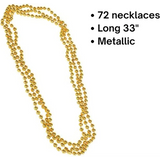 4E’s Novelty Gold Beads Necklaces – 72 Pack Bulk Mardi Gras Party Favors & Parade Accessories - Costumes & Accessories