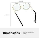 4E’s Novelty Gold Round Glasses – Old Man Granny Glasses for Kids’ 100th Day of School Costume - Costume Accessories