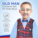 4E’s Novelty Grandpa Costume – 6-Pc Old Man Outfit with Cane for Kids (Large) - Costumes & Accessories