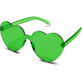 4E's Novelty Green Cowboy Hat with Feather and Heart Shaped Sunglasses, Cowgirl Hat for Women, Western Party Dress Up Fashion Accessories for Adults