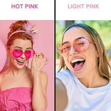 4E’s Novelty Heart Sunglasses 2-Pack – Hot Pink Glasses for Parties Festivals & Valentine Costumes