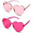 4E’s Novelty Heart Sunglasses 2-Pack – Hot Pink Glasses for Parties Festivals & Valentine Costumes