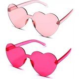 4E’s Novelty Heart Sunglasses 2-Pack – Hot Pink Glasses for Parties Festivals & Valentine Costumes