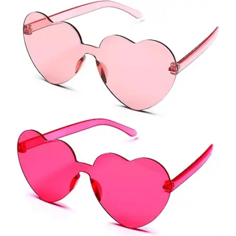 4E’s Novelty Heart Sunglasses 2-Pack – Hot Pink Glasses for Parties Festivals & Valentine Costumes